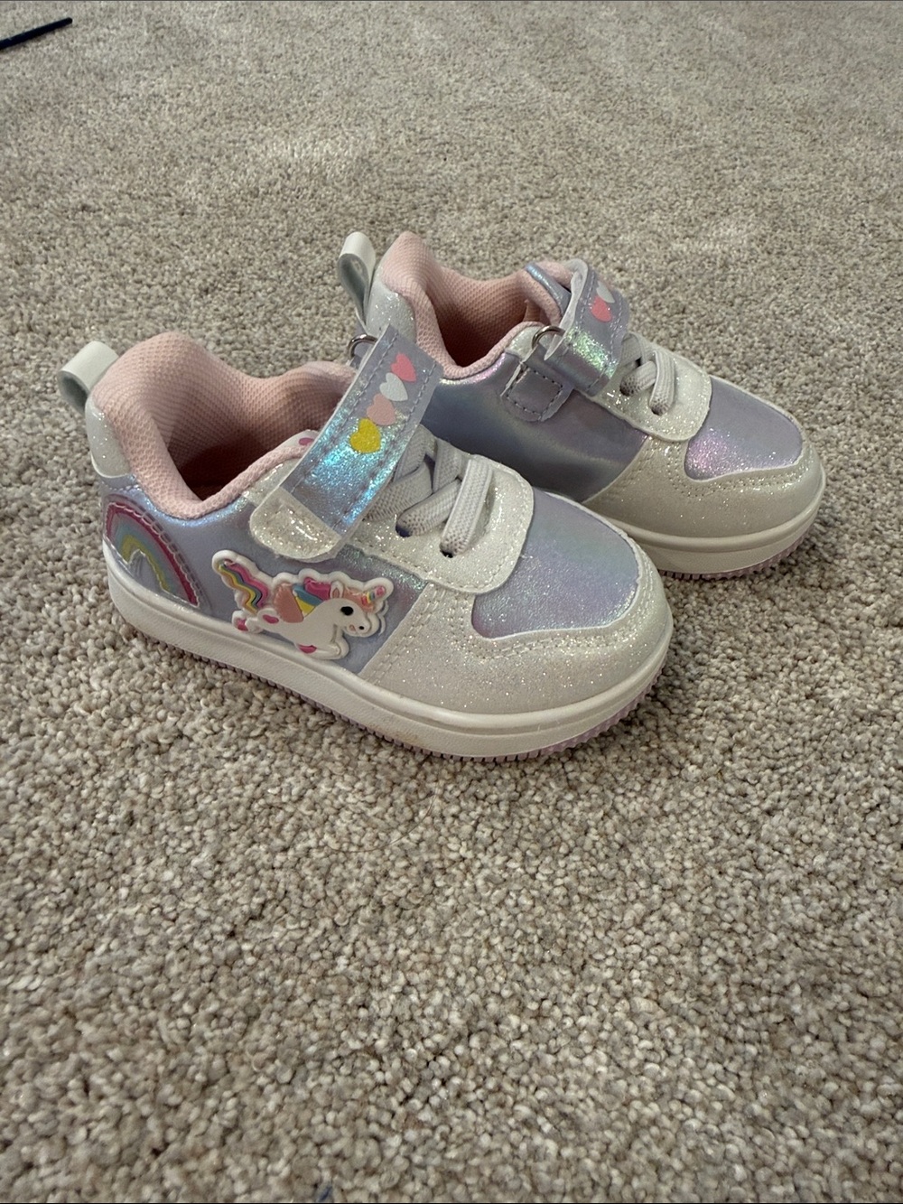 Sparkle Unicorn Baby Sneakers in Pastel Pink & Iridescent